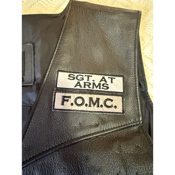 XXL Harley Davidson Leather Vest US Combat Veteran Navy POW Virginia Skull - Picture 5 of 16